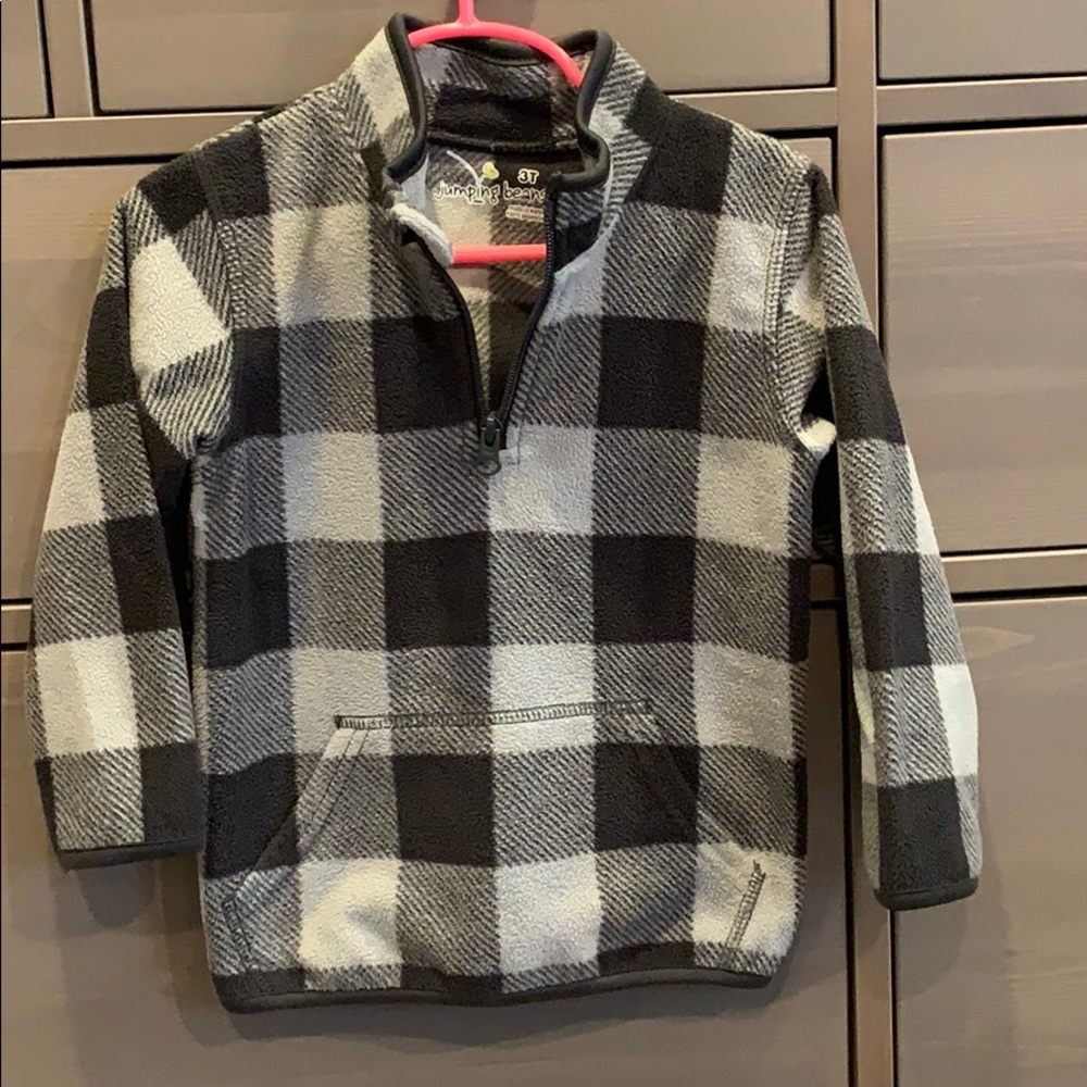 Fleece flannel pattern zip up, 3T boys